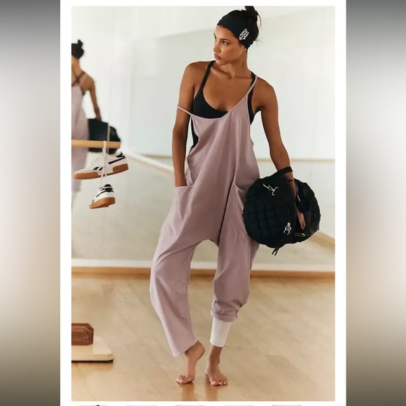 Free People Pants - Free People Hot Shot Onesie Size Small & Medium  in Oyster ( light mauve )